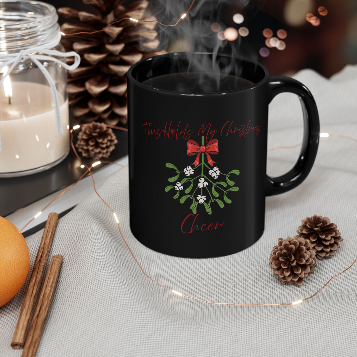 This Holds My Christmas Cheer Coffee Mug | Funny Sarcastic Christmas Mug | 11 oz & 15 oz