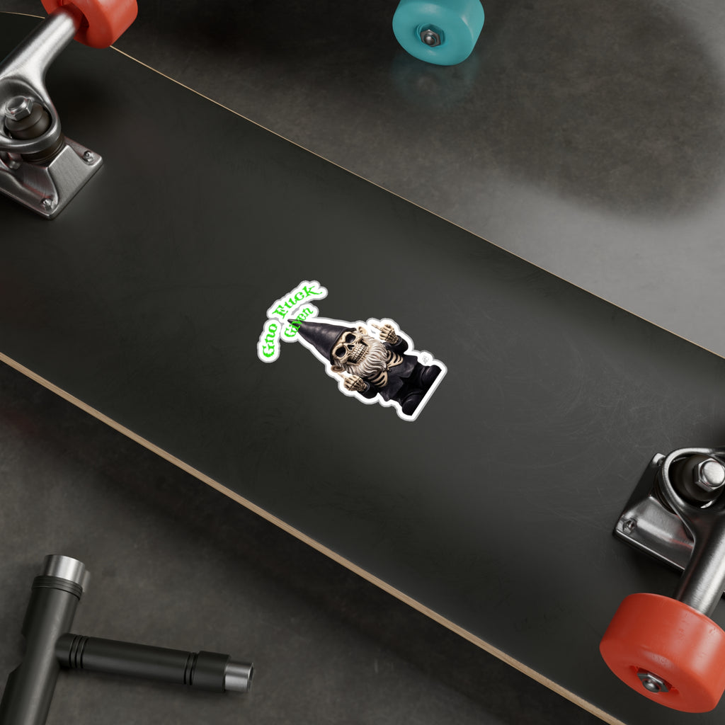 Gno Fuck Given Skeleton Gnome Kiss-Cut Vinyl Decal