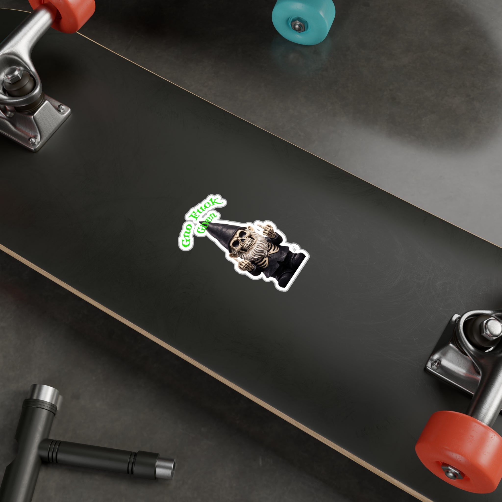Gno Fuck Given Skeleton Gnome Kiss-Cut Vinyl Decal