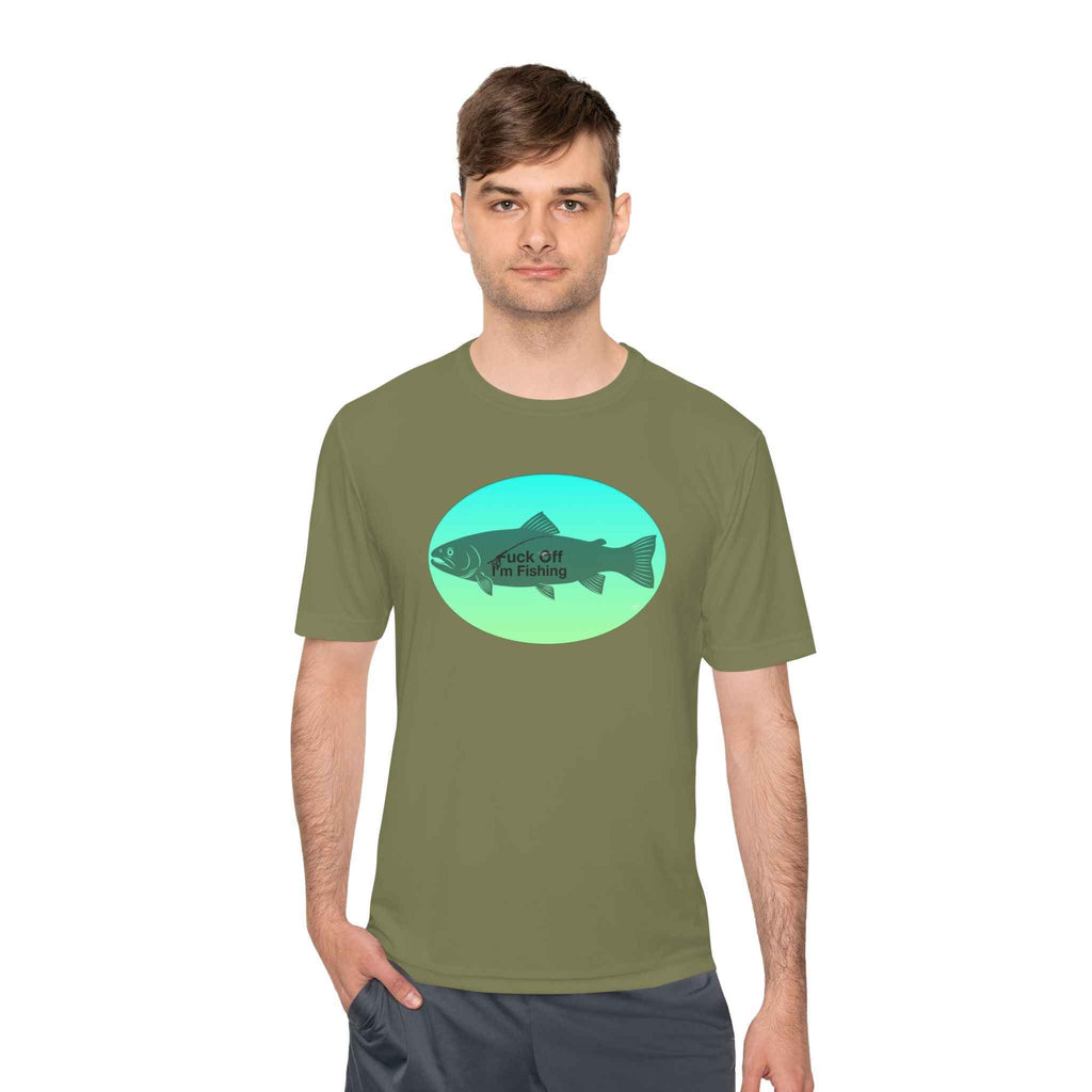 Funny Trout Fishing Shirt – Fuck Off I’m Fishing Tech Tee Unisex Moisture Wicking Tee