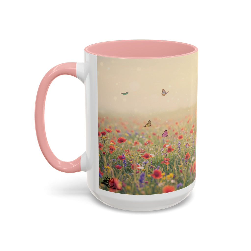 Mug - Cat Lovers Accent Coffee Mug with Floral Design