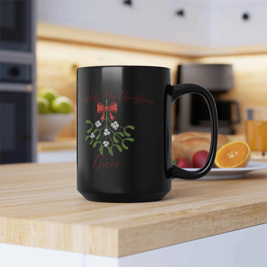 This Holds My Christmas Cheer - 11oz/15oz Black Christmas Cheer Mug for Low Holiday Spirits - 2SB Snark Shop