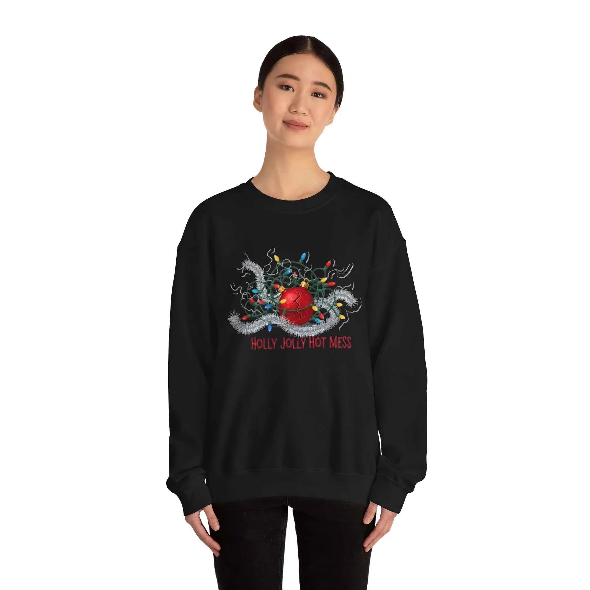 Holly Jolly Christmas Sweatshirt for Those Who Battle Christmas Lights and Lose - 2SB Snark Shop