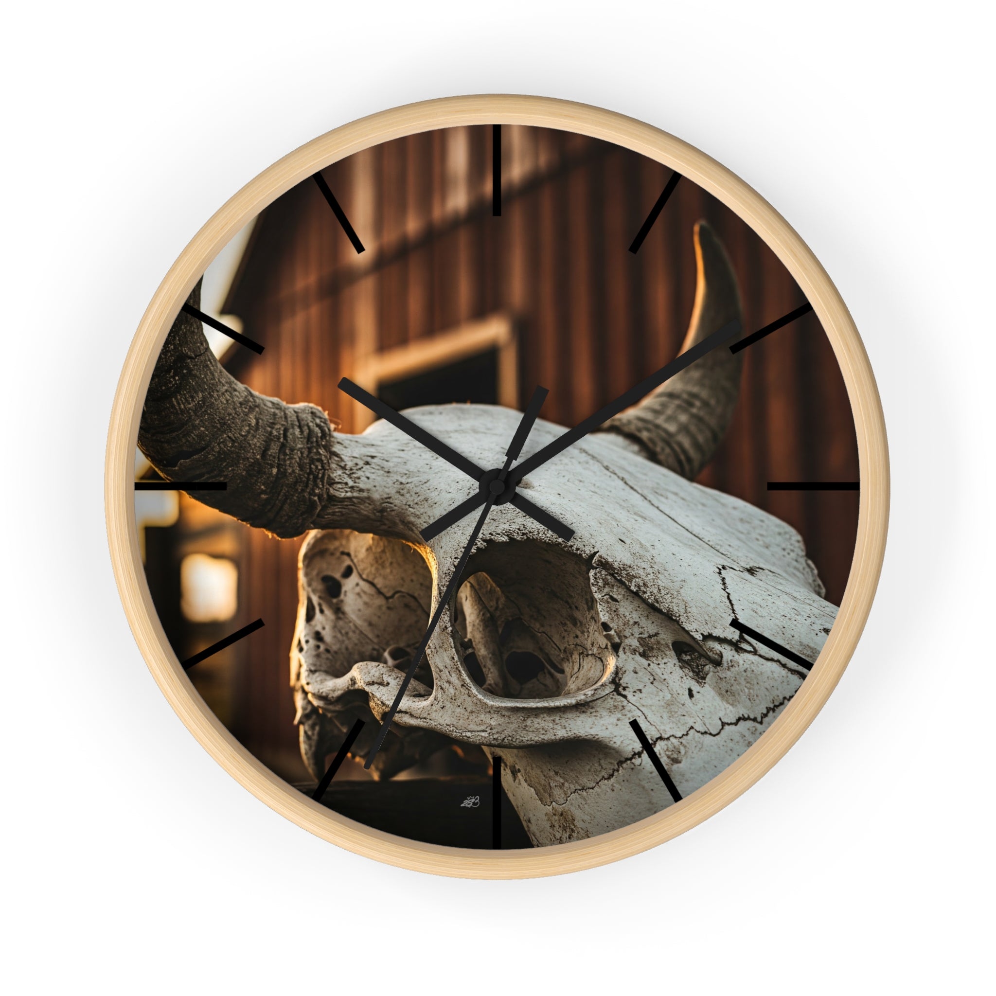 Bull Skull Barn Wall Clock