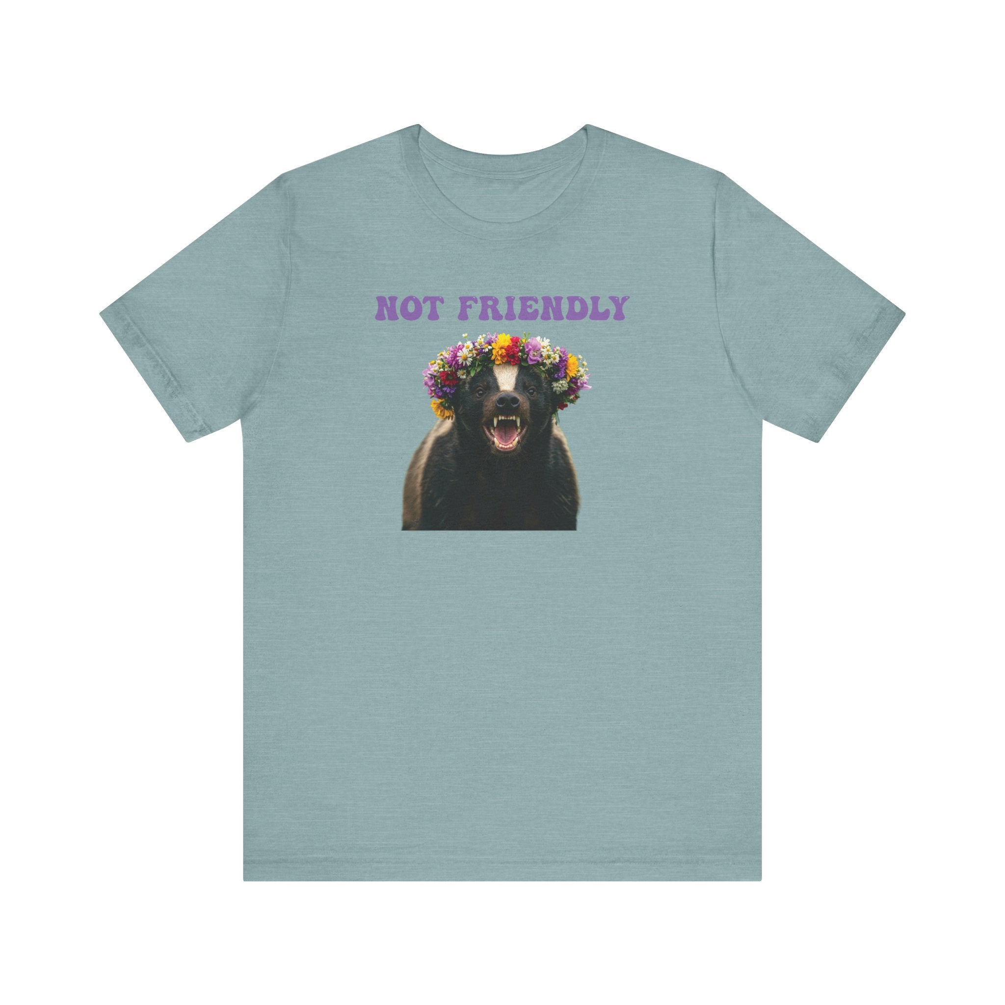 Not Friendly! The “Floral but Feral” Tee – The Walking, Talking Warning Label Funny gift for friends, coworkers, loved ones or your own introverted self.