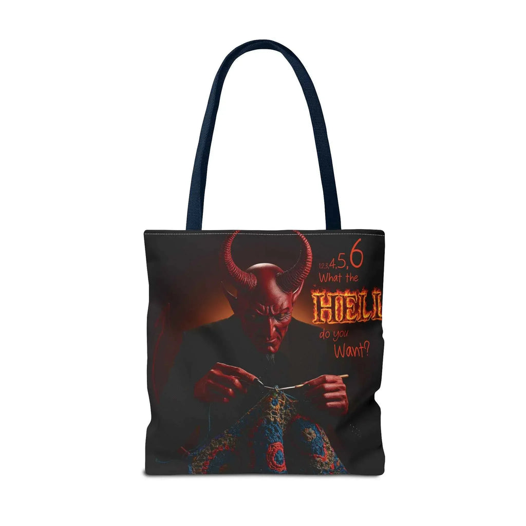 Satan's Infernal Tote Bag - Even Hell has count interruptions- Knitting, Crocheting, Crafting Gift, Funny Tote, Hellish Vibe, fiber enthusiasts - 2SB Snark Shop