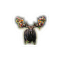 Floral Moose Antlers Kiss-Cut Vinyl Decal