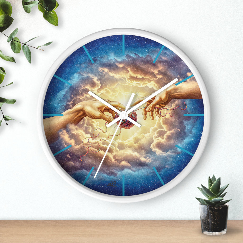 Touched by Yarn” Wall Clock – Because It’s Always Stitch O’Clock Somewhere/ Funny gift for knitters, crocheters and fiber artists