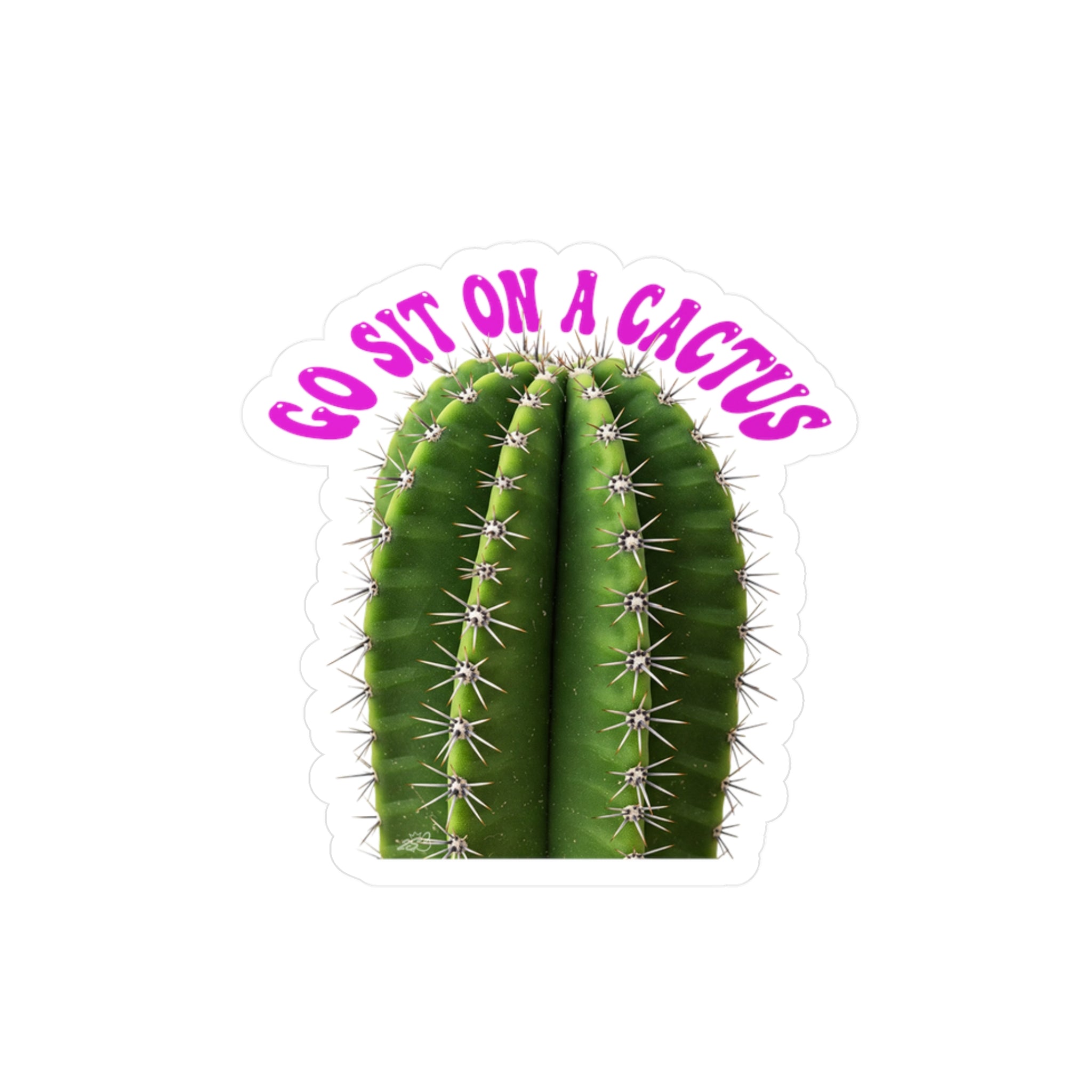 Go Sit On A Cactus Decal - Snarky Prickly Quote Kiss Cut Vinyl Sticker