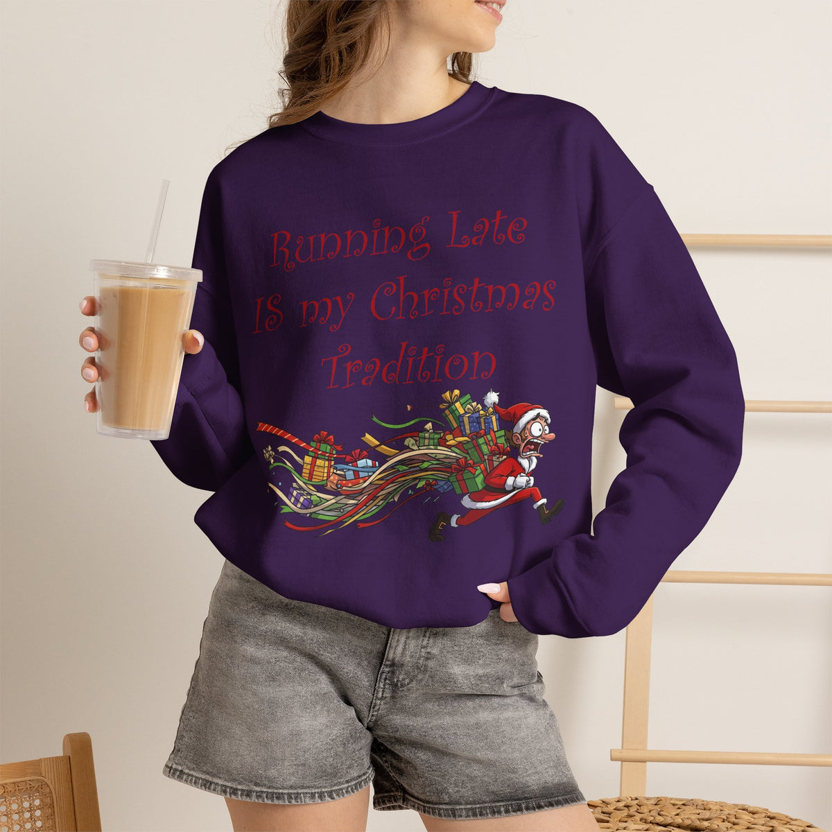 Running Late Is My Christmas Tradition Unisex Sweatshirt | Funny Christmas Holiday Sweatshirt