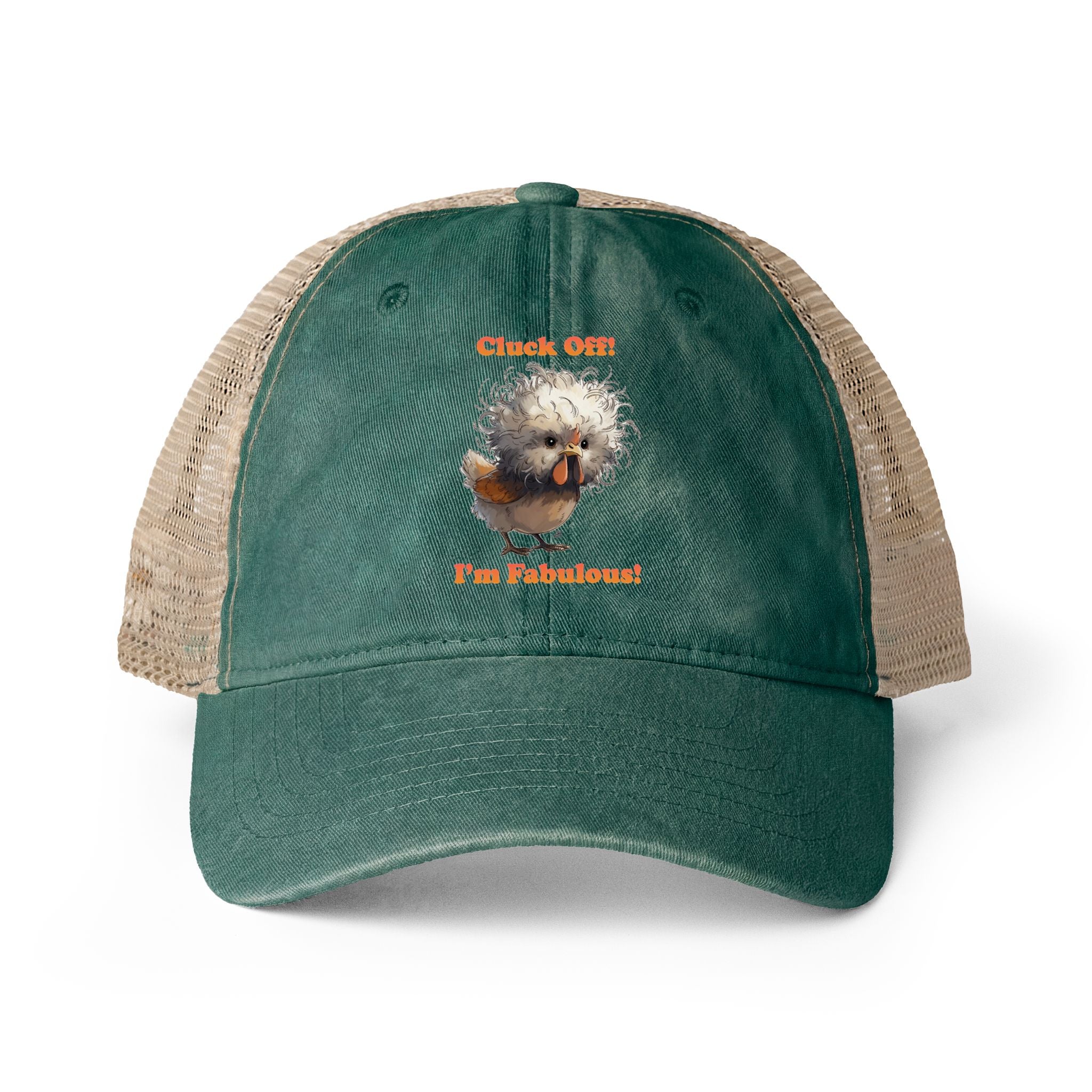 Cluck Off I'm Fabulous Washed Mesh Back Cap