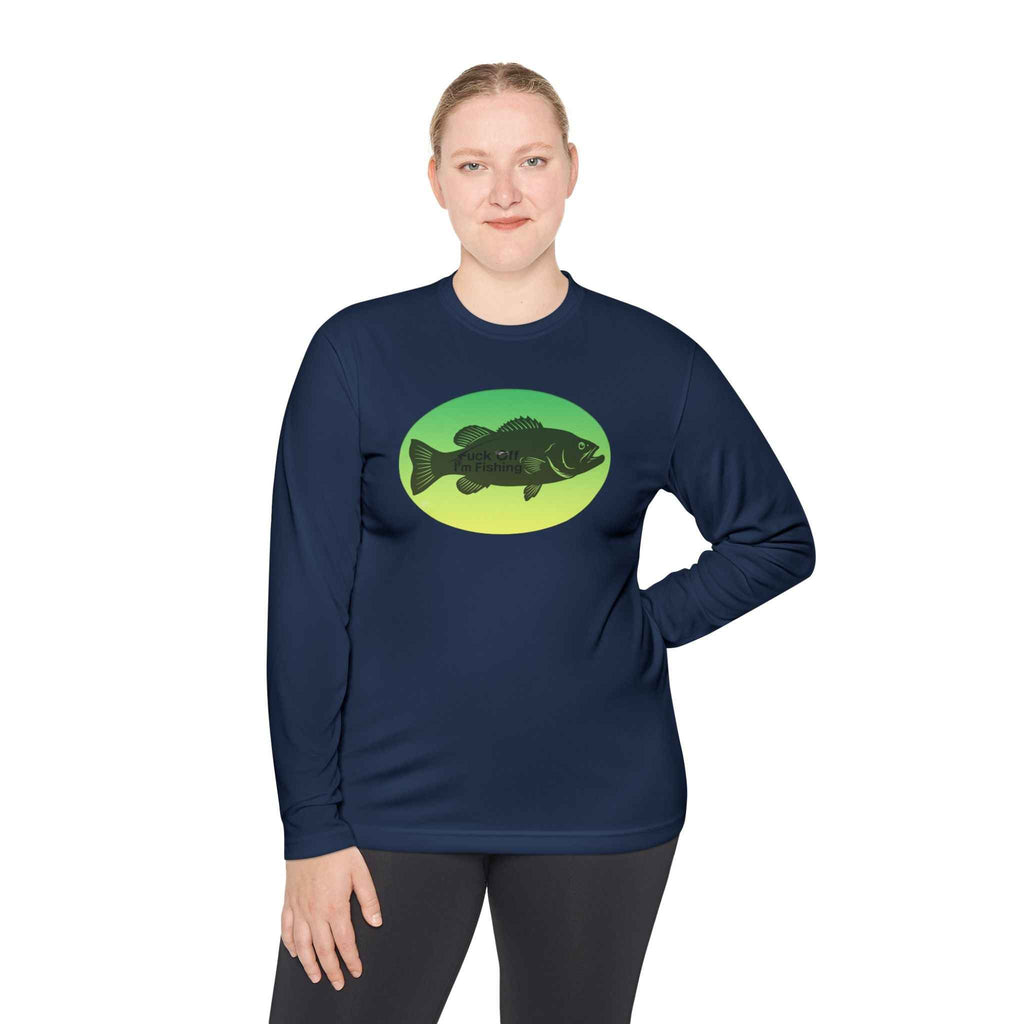 Funny Bass Fishing Shirt Long Sleeve – Fuck Off Unisex Lightweight Long Sleeve Tee