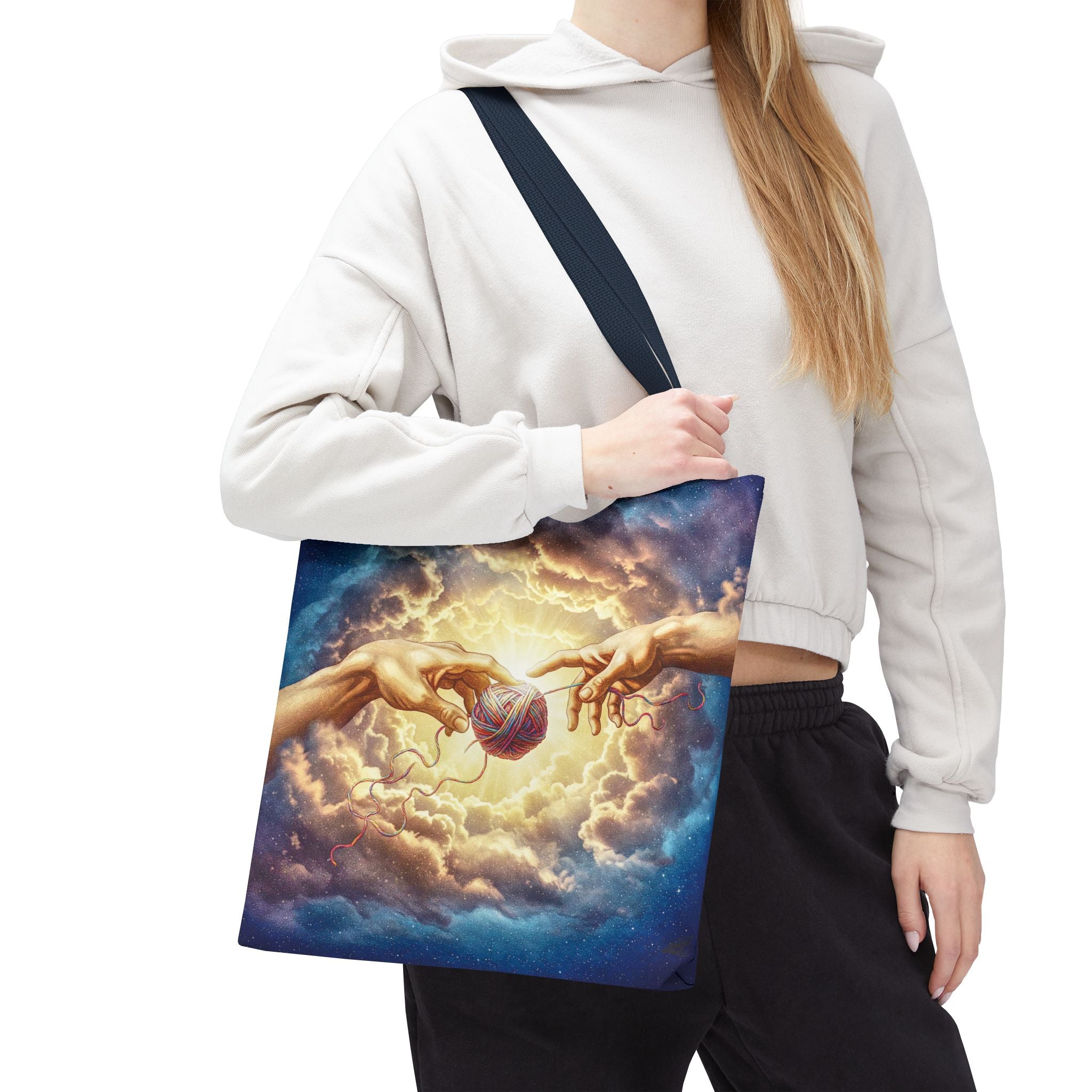 Touched by Yarn Tote Bag – Divine Intervention for Stitch Addicts