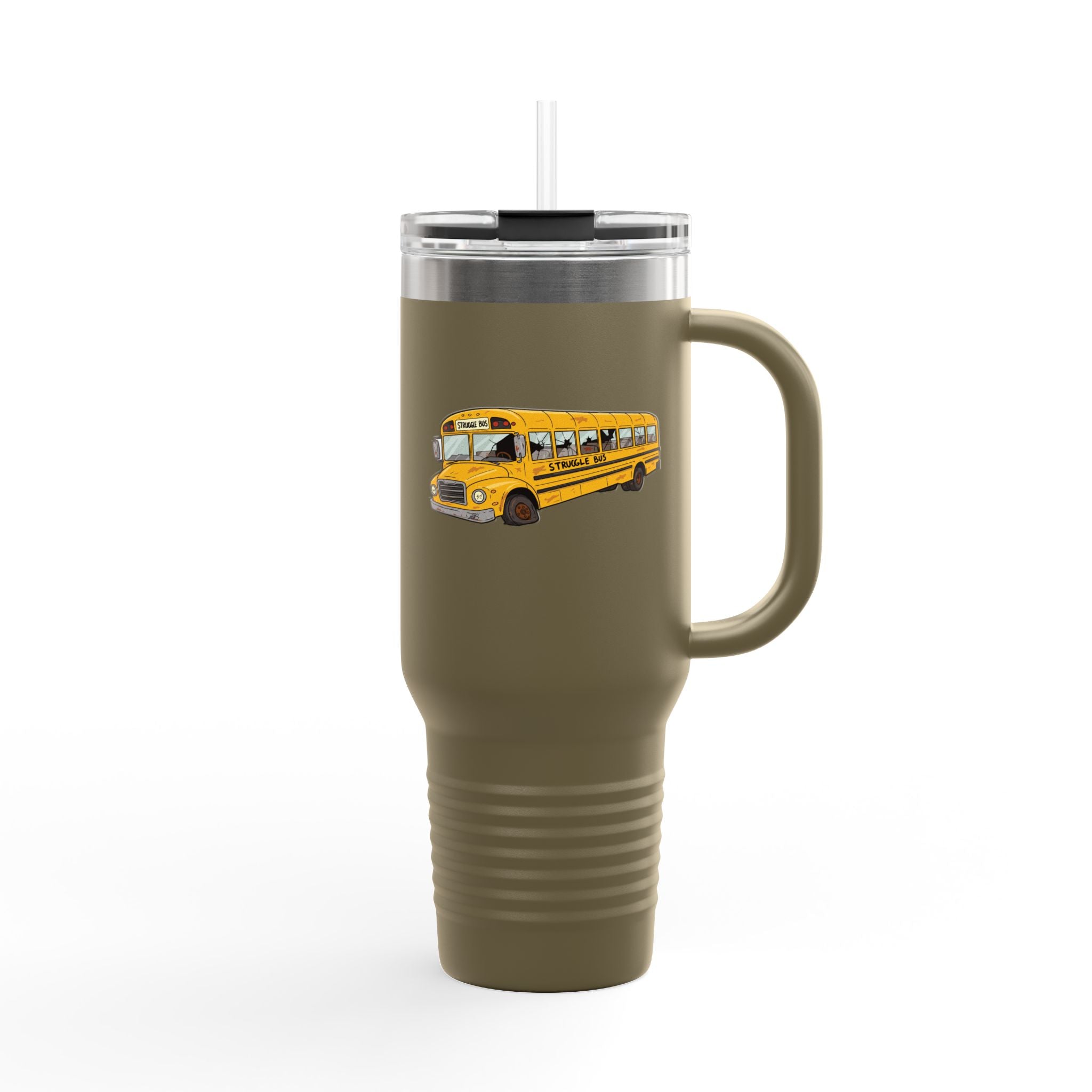 The Struggle Bus 40oz Tumbler – All Aboard the Struggle Express! Funny Gift for Coworkers, Friends, and Spicy disasters Who Can't Even