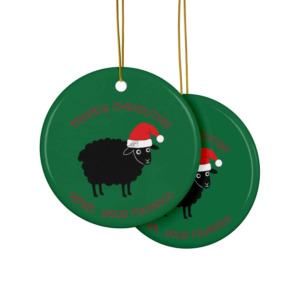 Merry Christmas Ceramic Ornament - Black Sheep Design - 2SB Snark Shop