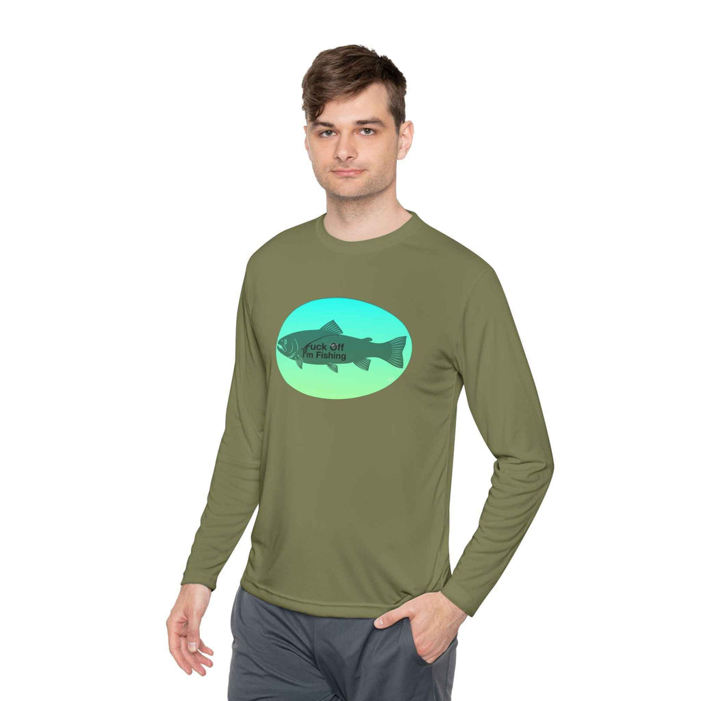 Funny Trout Fishing Shirt Long Sleeve – Fuck Off Unisex Lightweight Long Sleeve Tee