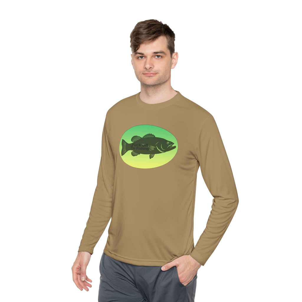 Funny Bass Fishing Shirt Long Sleeve – Fuck Off Unisex Lightweight Long Sleeve Tee