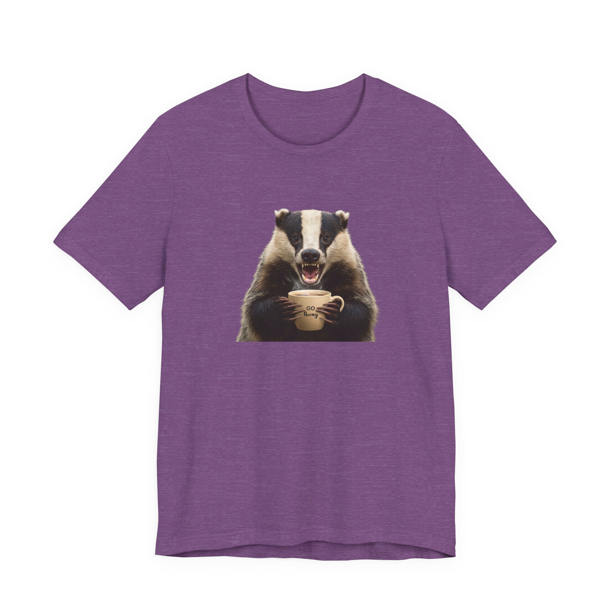 Angry Badger “Go Away” T-Shirt – For When You’re Out of Coffee and Patience- Gift for coworkers and friends