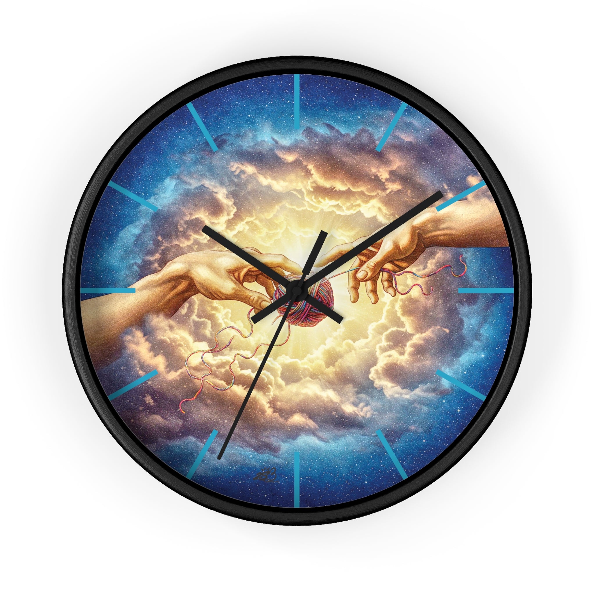 Touched by Yarn” Wall Clock – Because It’s Always Stitch O’Clock Somewhere/ Funny gift for knitters, crocheters and fiber artists