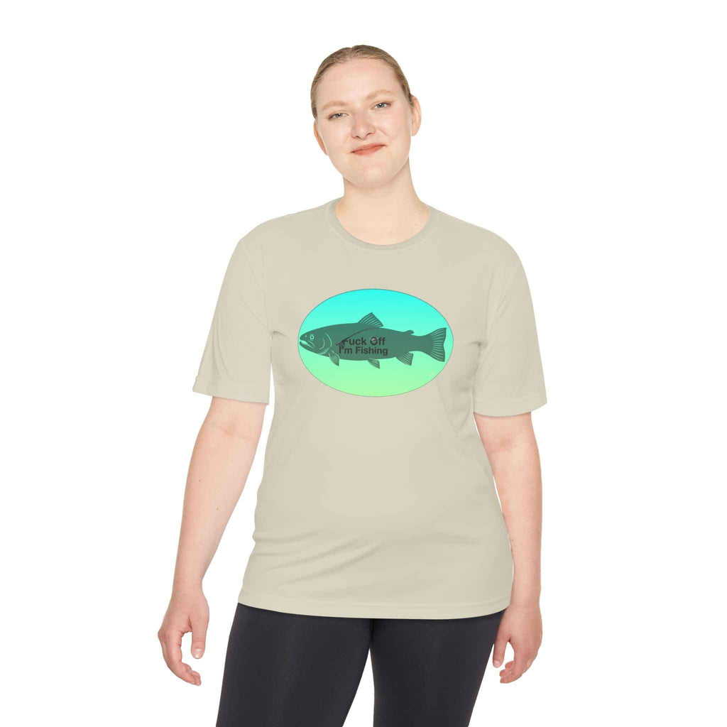 Funny Trout Fishing Shirt – Fuck Off I’m Fishing Tech Tee Unisex Moisture Wicking Tee
