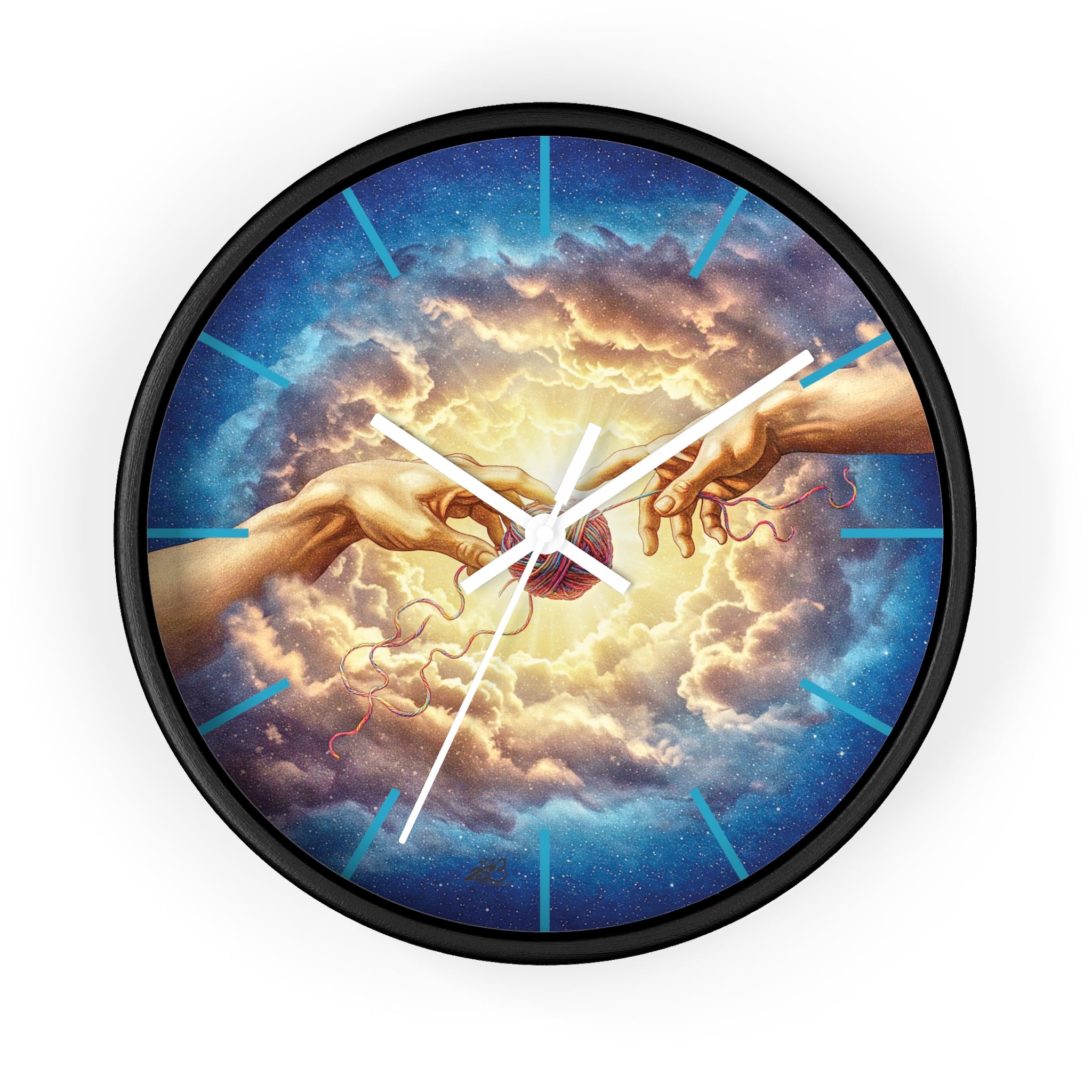 Touched by Yarn” Wall Clock – Because It’s Always Stitch O’Clock Somewhere/ Funny gift for knitters, crocheters and fiber artists