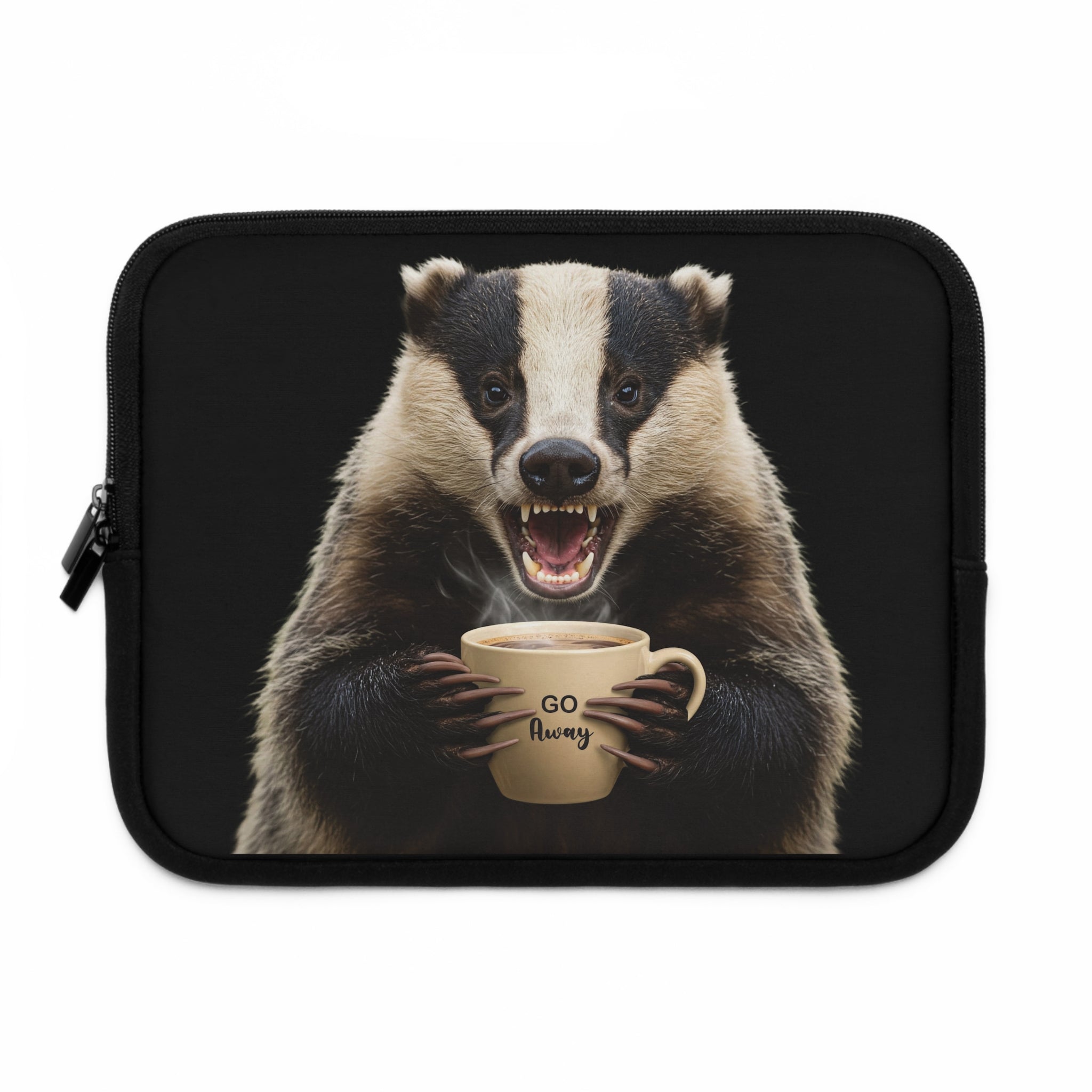 "Go Away Badger – Laptop Sleeve for the Socially Allergic"