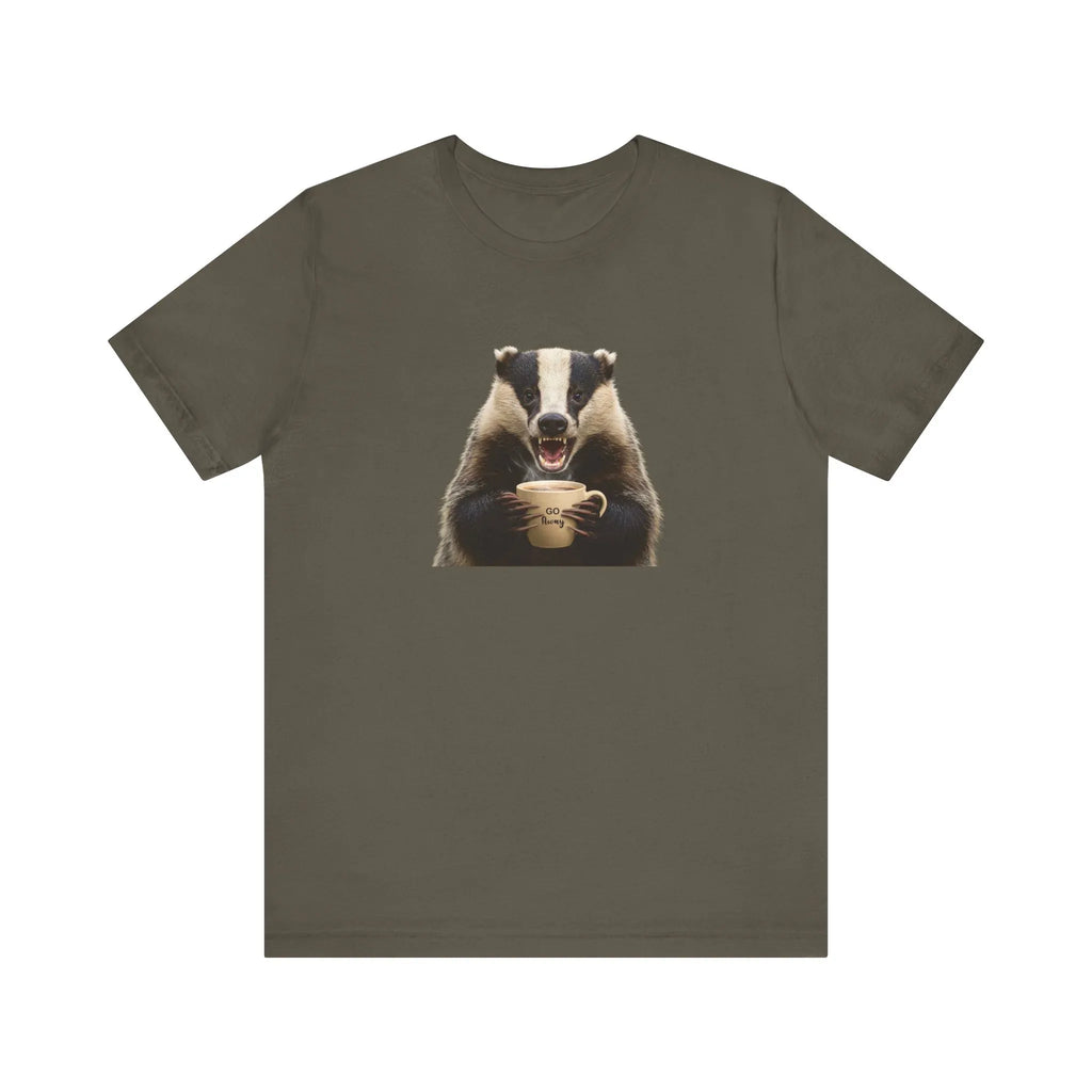 Angry Badger “Go Away” T-Shirt – For When You’re Out of Coffee and Patience- Gift for coworkers and friends - 2SB Snark Shop