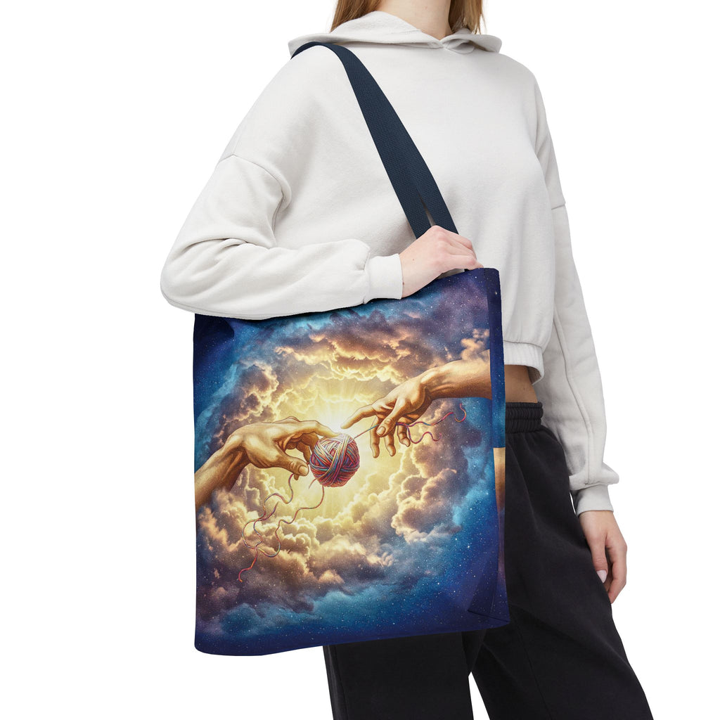 Touched by Yarn Tote Bag – Divine Intervention for Stitch Addicts
