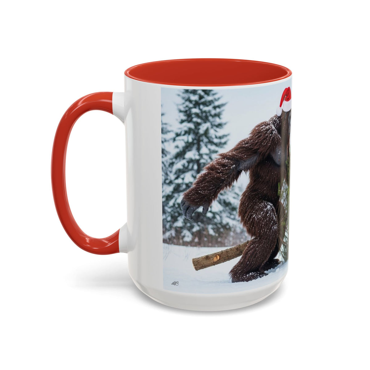 Merry Fuck All of This Bigfoot 15 oz Coffee Mug | Funny Sasquatch Christmas Mug