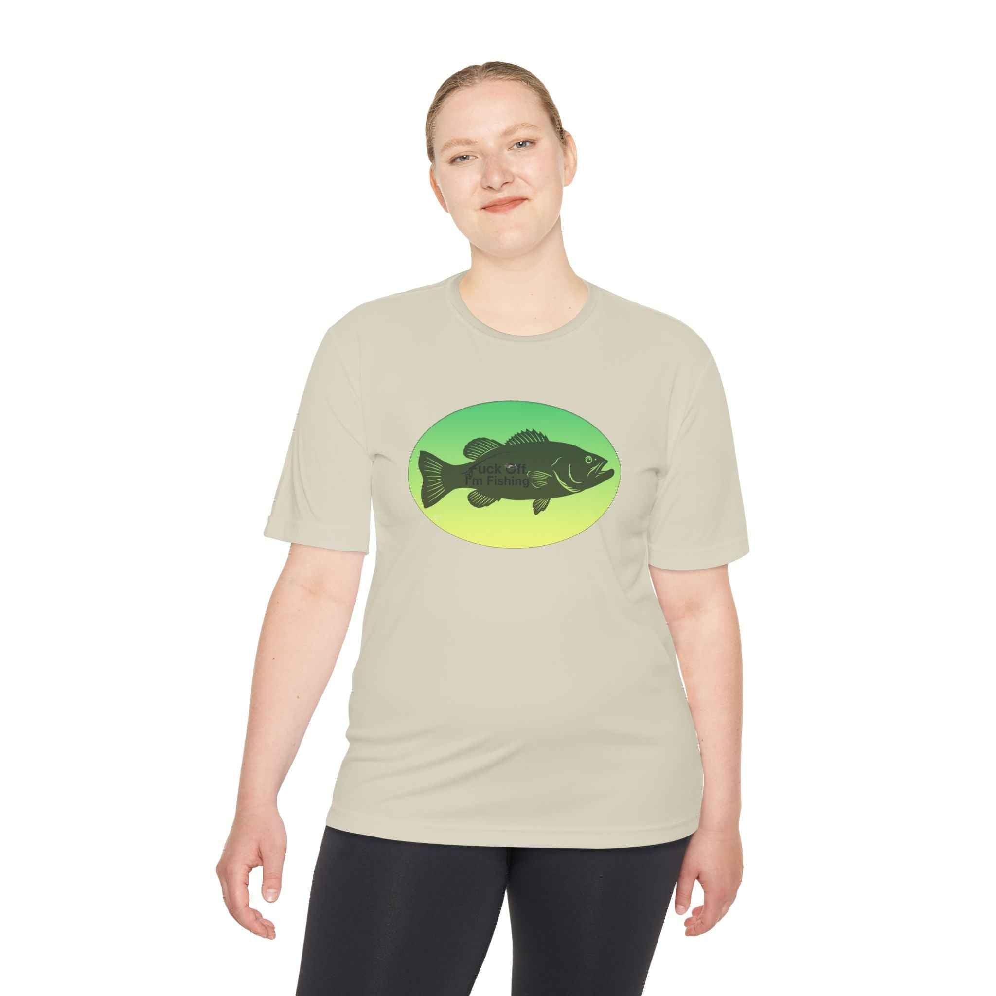 Funny Bass Fishing Shirt – “Fuck Off I’m Fishing” Unisex Moisture Wicking Tee