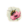 Busy Bee On Pink Flower Kiss-Cut Vinyl Decal