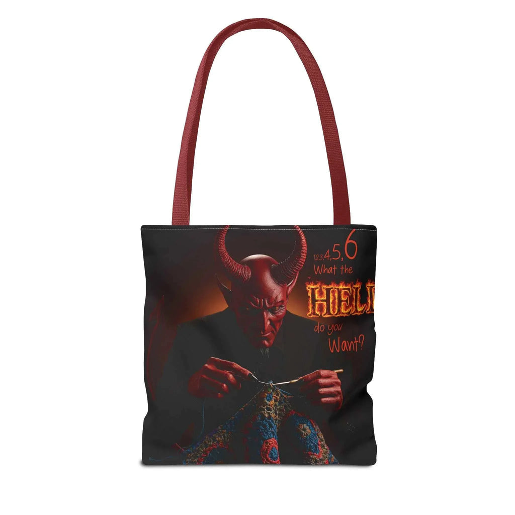 Satan's Infernal Tote Bag - Even Hell has count interruptions- Knitting, Crocheting, Crafting Gift, Funny Tote, Hellish Vibe, fiber enthusiasts - 2SB Snark Shop