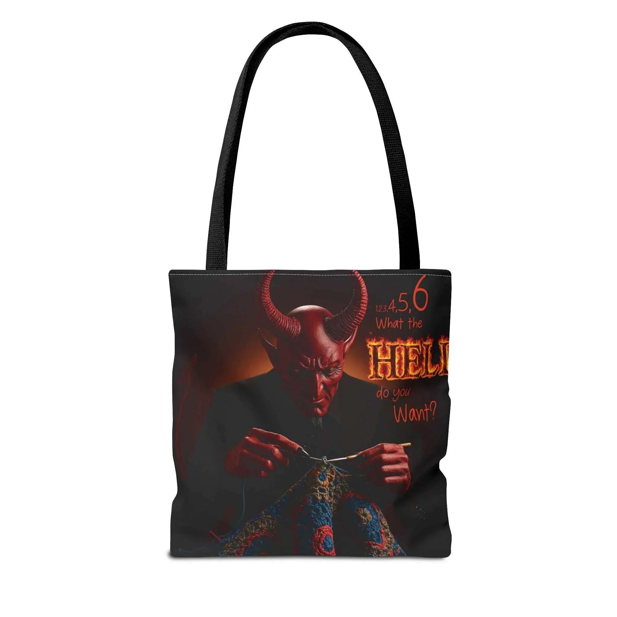 Satan's Infernal Tote Bag - Even Hell has count interruptions- Knitting, Crocheting, Crafting Gift, Funny Tote, Hellish Vibe, fiber enthusiasts - 2SB Snark Shop