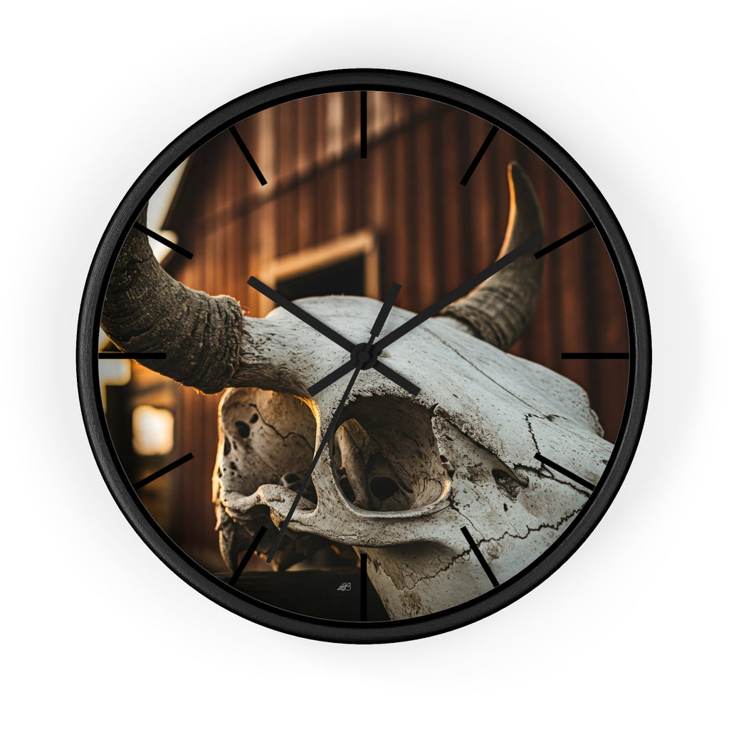 Bull Skull Barn Wall Clock