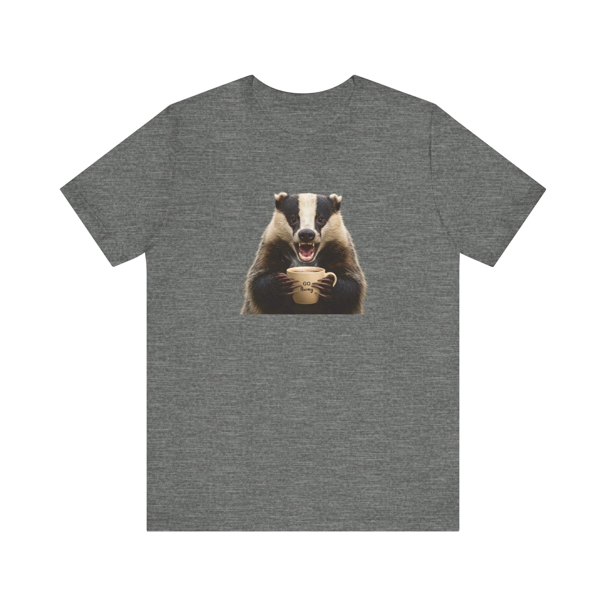 Angry Badger “Go Away” T-Shirt – For When You’re Out of Coffee and Patience- Gift for coworkers and friends