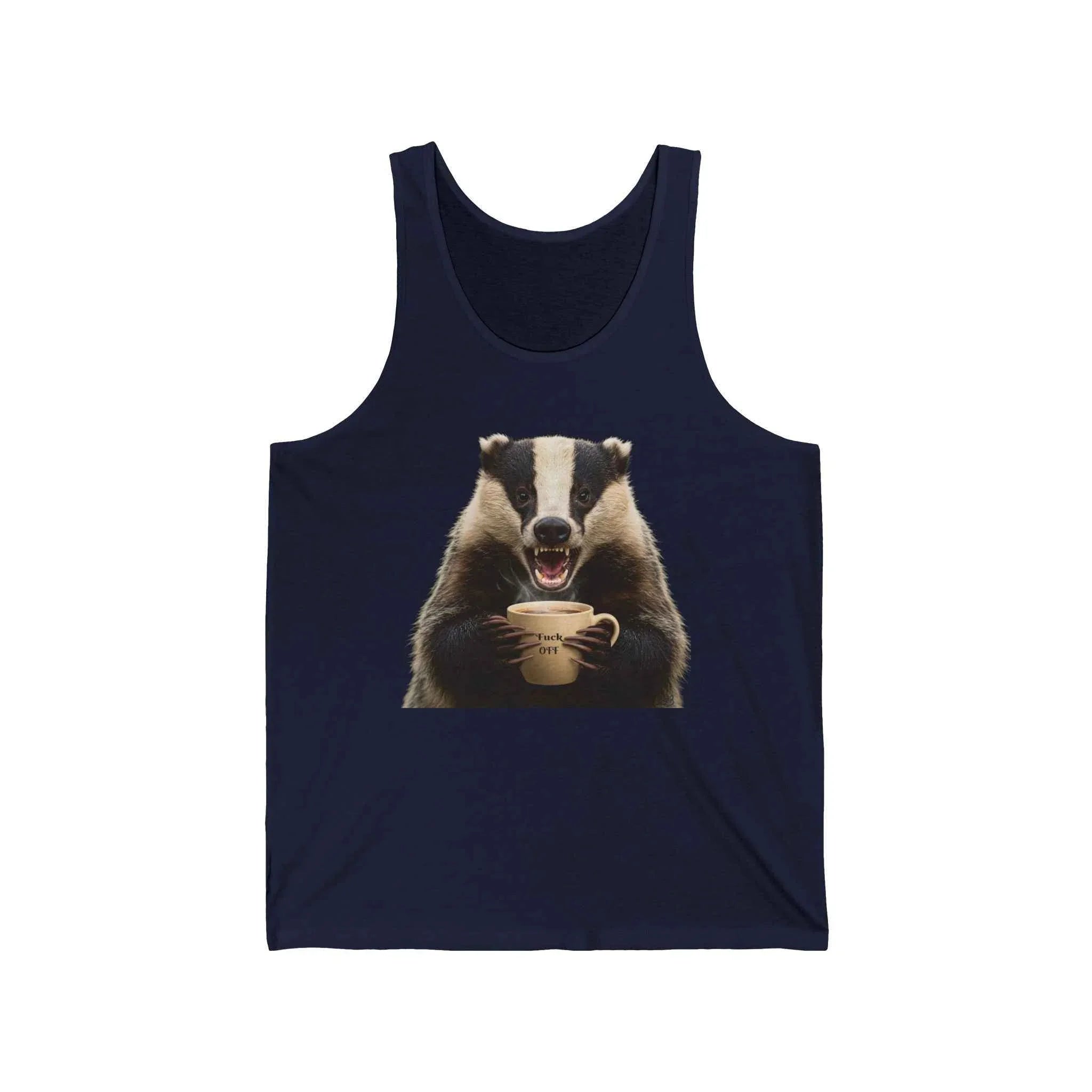 Sleep Tank Top - Funny Sleep Tank Top Featuring 'Fuck Off' Angry Badger - Perfect Morning Gift - 2SB Snark Shop