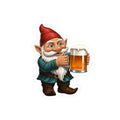 Beer Drinking Gnome Decal - Happy Gnome Thumbs Up With Beer Mug Kiss Cut Vinyl Sticker