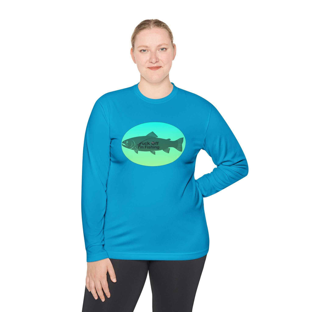 Funny Trout Fishing Shirt Long Sleeve – Fuck Off Unisex Lightweight Long Sleeve Tee