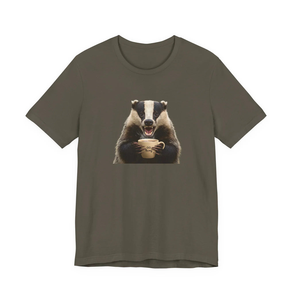 Angry Badger “Go Away” T-Shirt – For When You’re Out of Coffee and Patience- Gift for coworkers and friends - 2SB Snark Shop