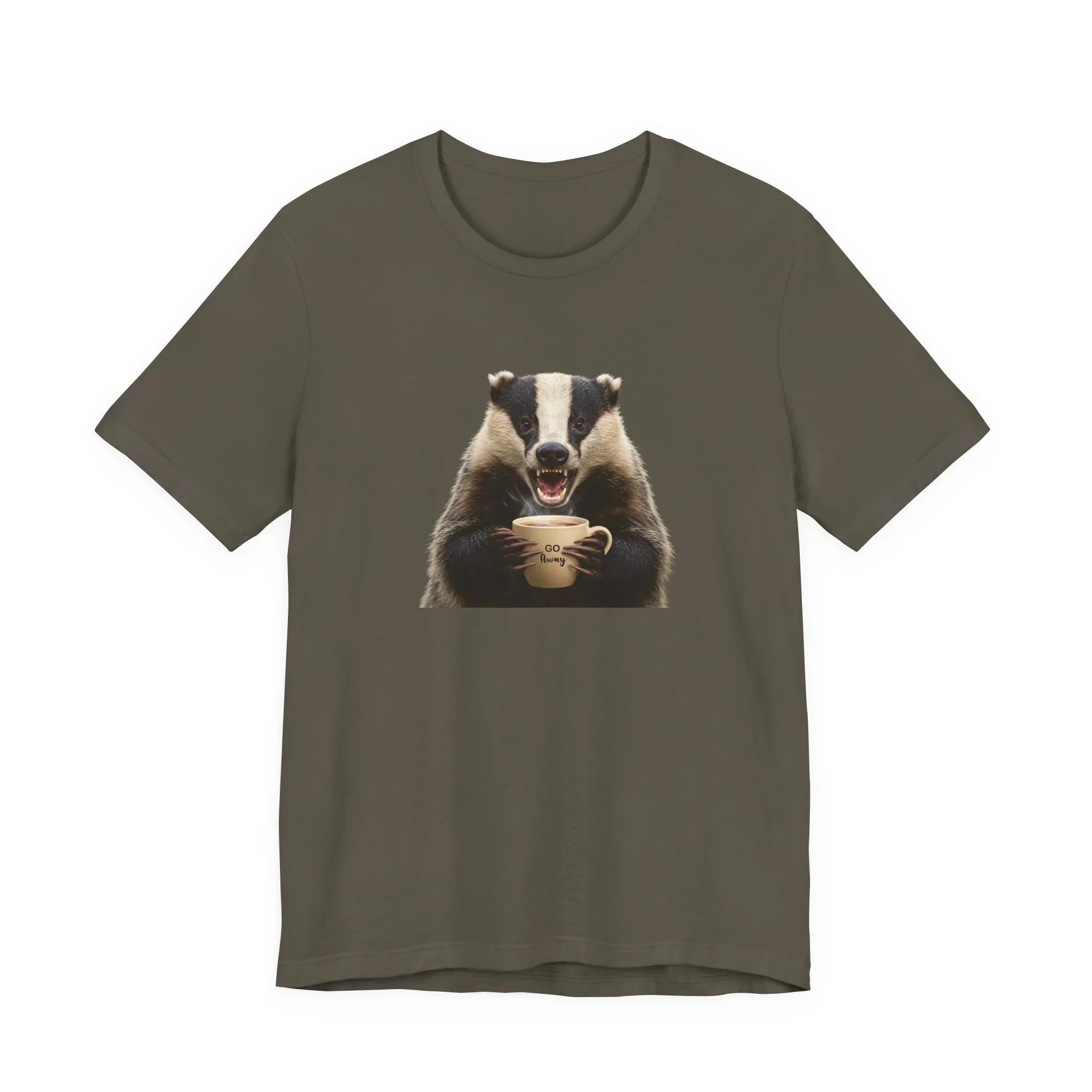Angry Badger “Go Away” T-Shirt – For When You’re Out of Coffee and Patience- Gift for coworkers and friends - 2SB Snark Shop