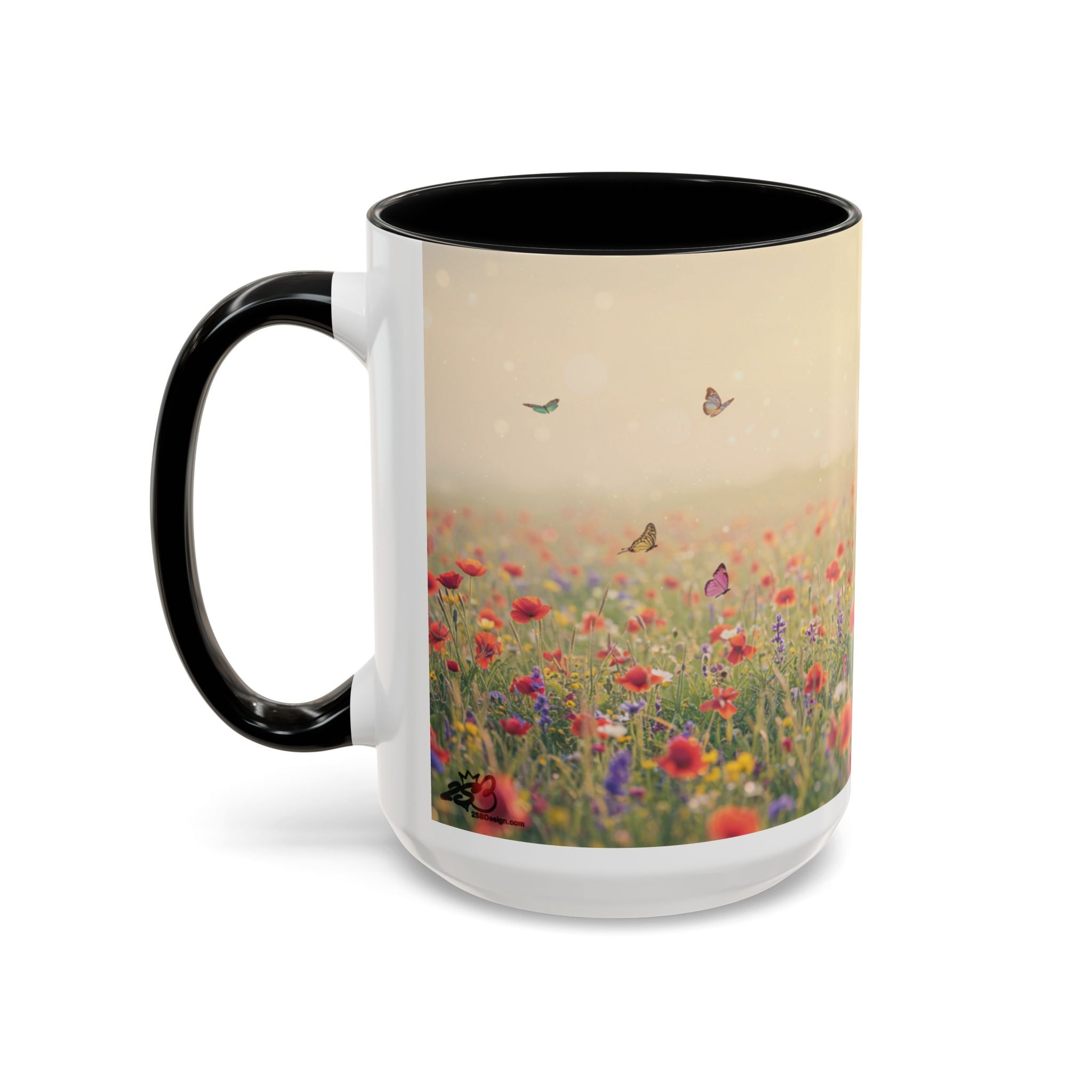Mug - Cat Lovers Accent Coffee Mug with Floral Design