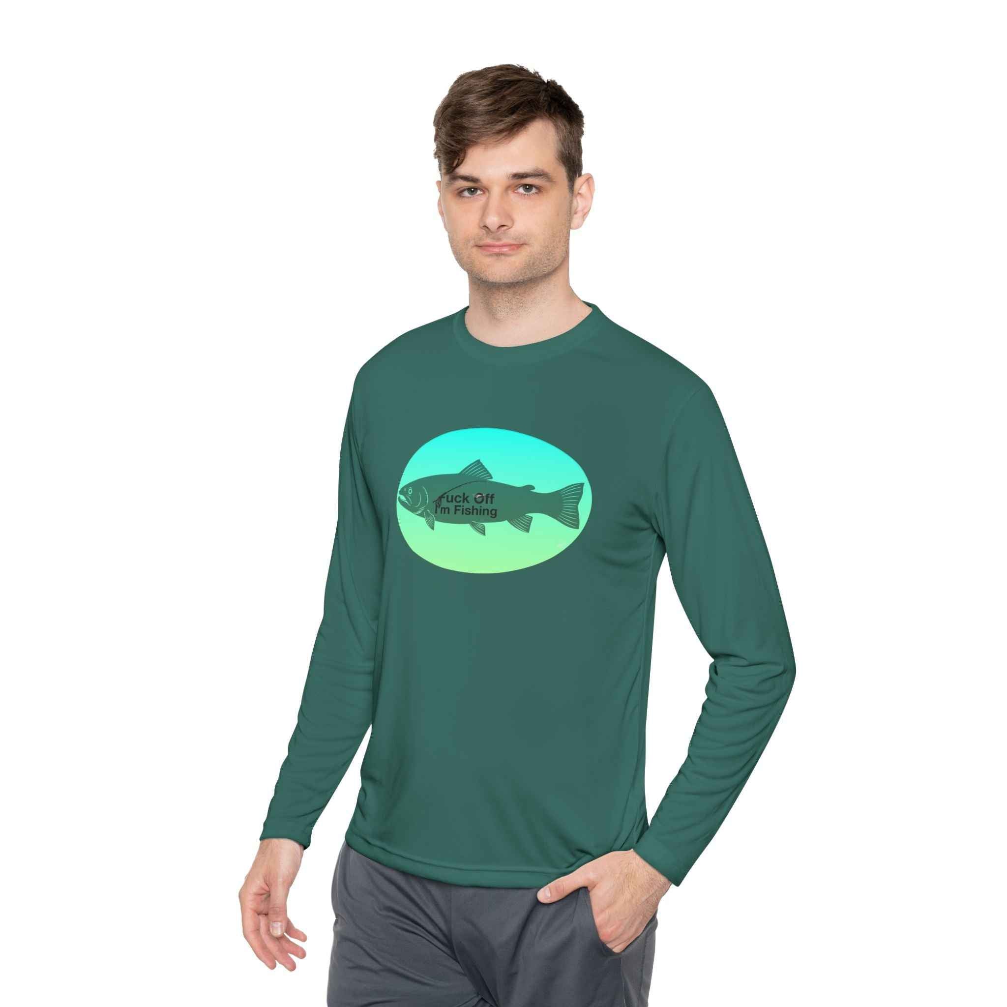 Funny Trout Fishing Shirt Long Sleeve – Fuck Off Unisex Lightweight Long Sleeve Tee