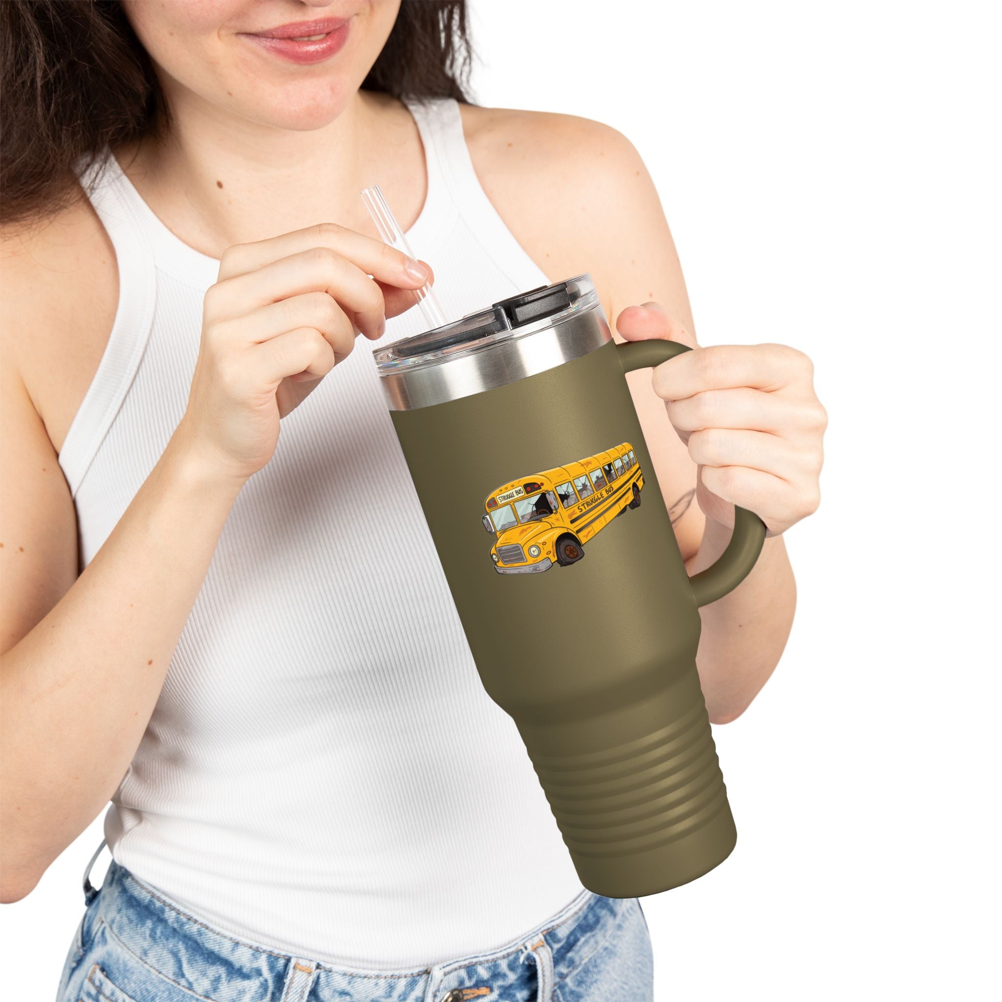 The Struggle Bus 40oz Tumbler – All Aboard the Struggle Express! Funny Gift for Coworkers, Friends, and Spicy disasters Who Can't Even - 2SB Snark Shop
