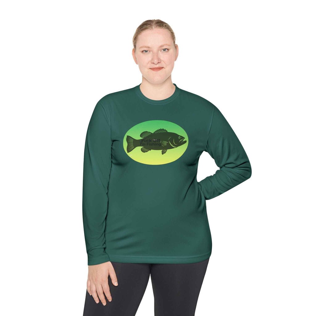 Funny Bass Fishing Shirt Long Sleeve – Fuck Off Unisex Lightweight Long Sleeve Tee