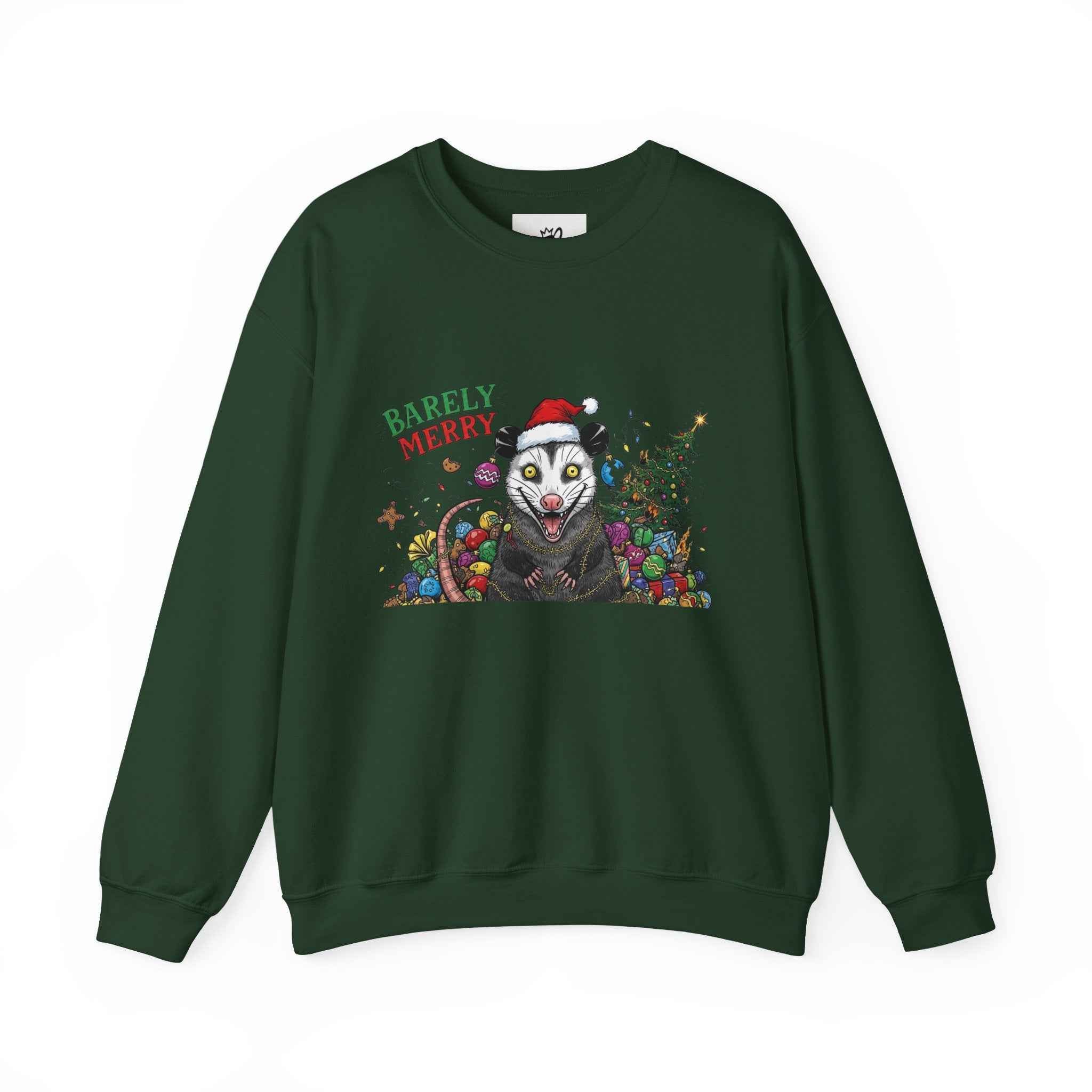 Barely Merry Possum Sweatshirt - Embrace Chaos This Holiday Season - 2SB Snark Shop