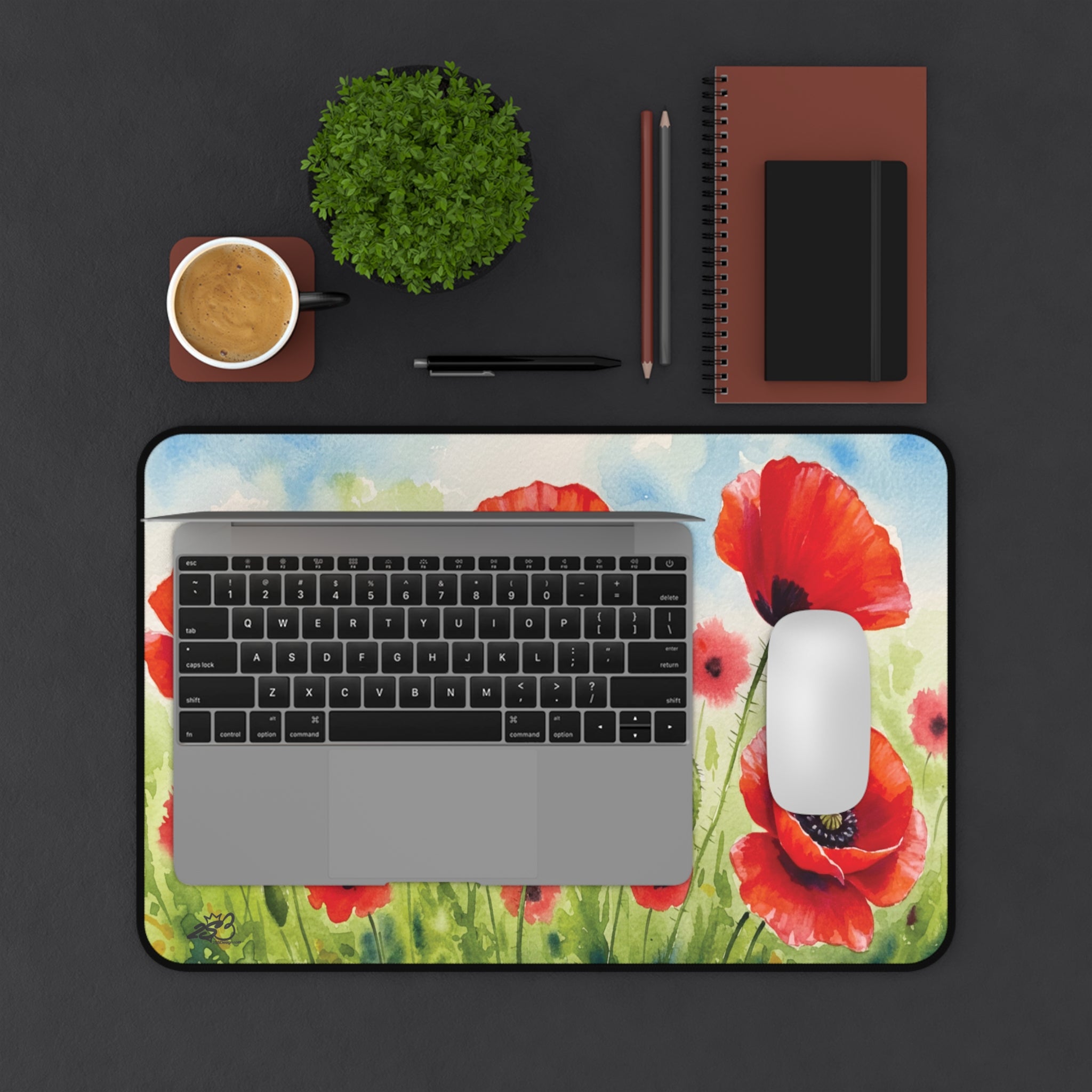 Field of Fucks—Sorry, Poppies: Vibrant Floral Desk Mat Gift for Friends, Coworkers and Loved Ones.