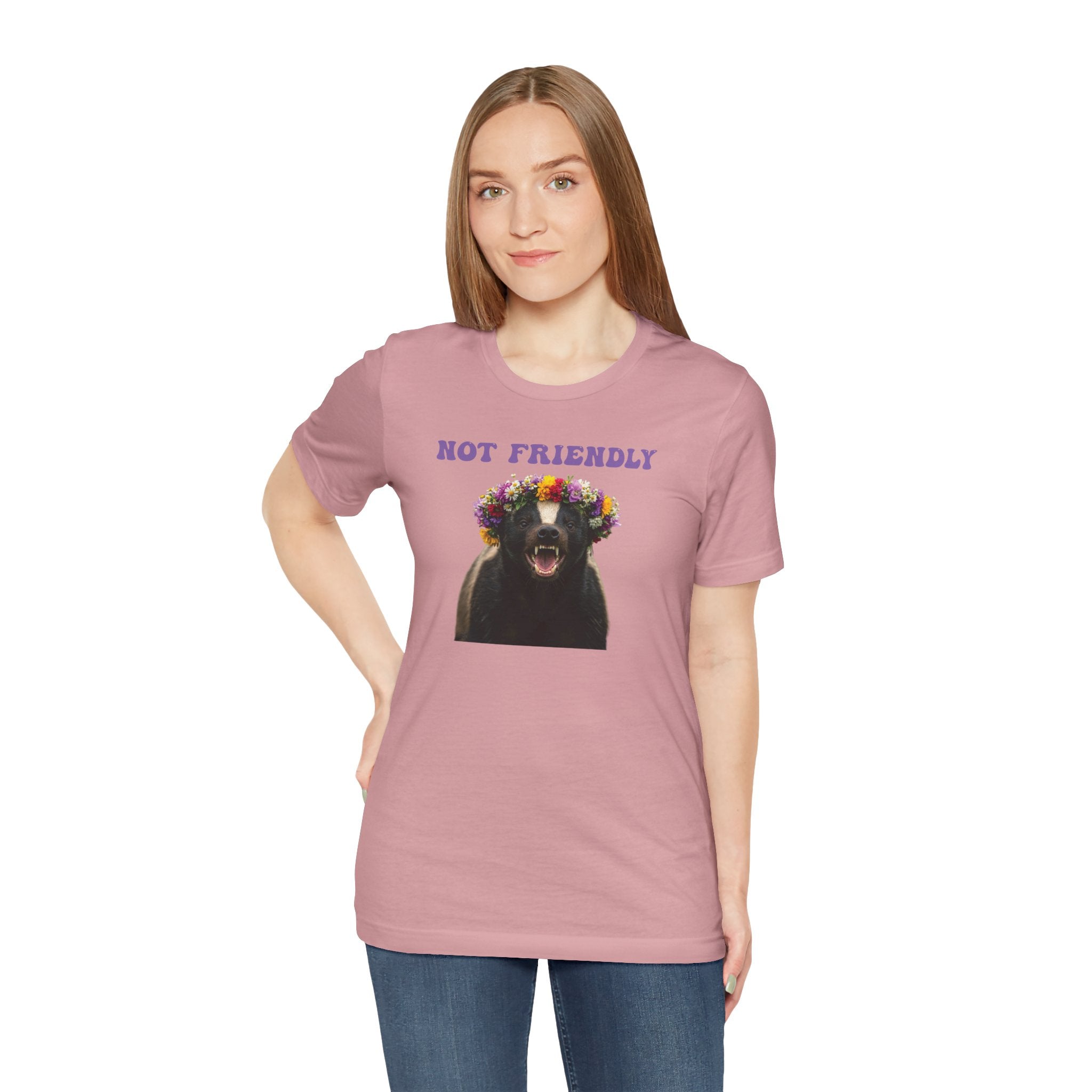 Not Friendly! The “Floral but Feral” Tee – The Walking, Talking Warning Label Funny gift for friends, coworkers, loved ones or your own introverted self.