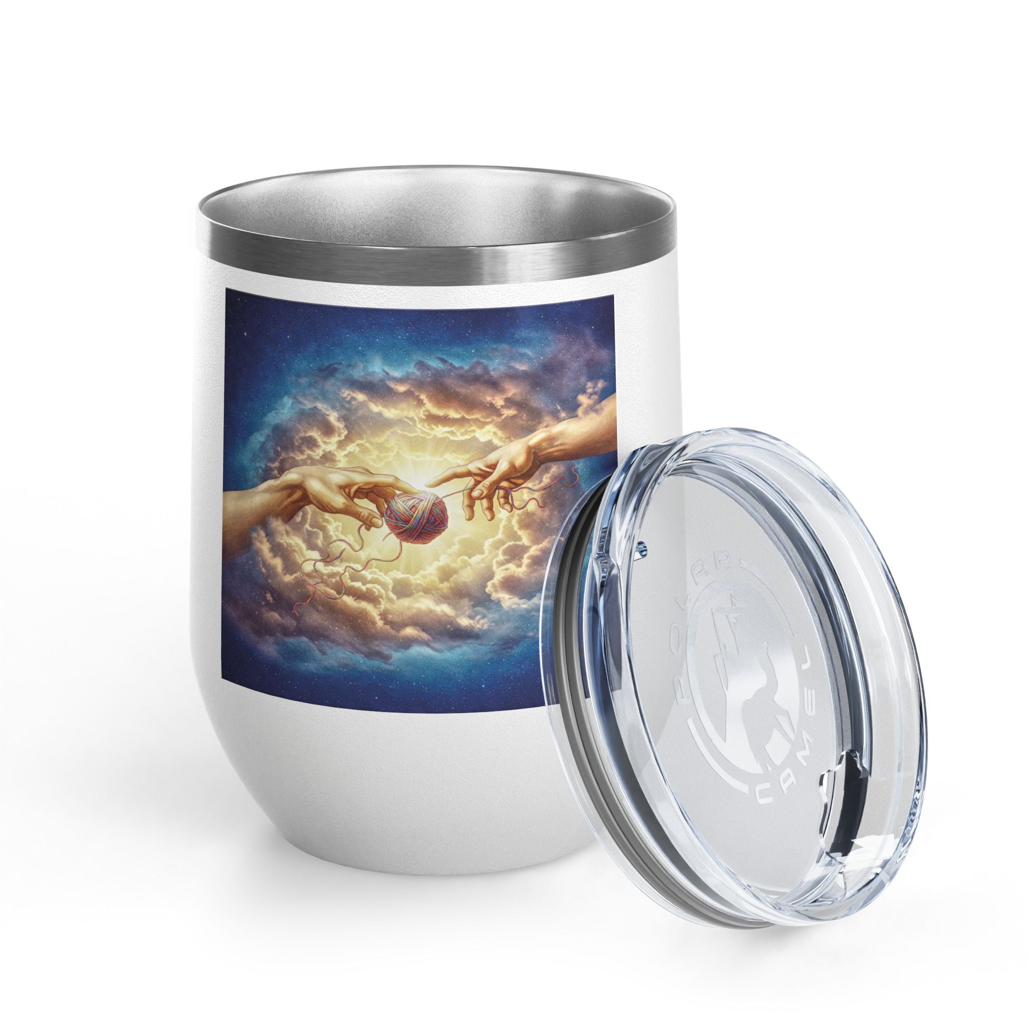 Wine Tumbler, 12oz - Divine Sips for Stitching Saints