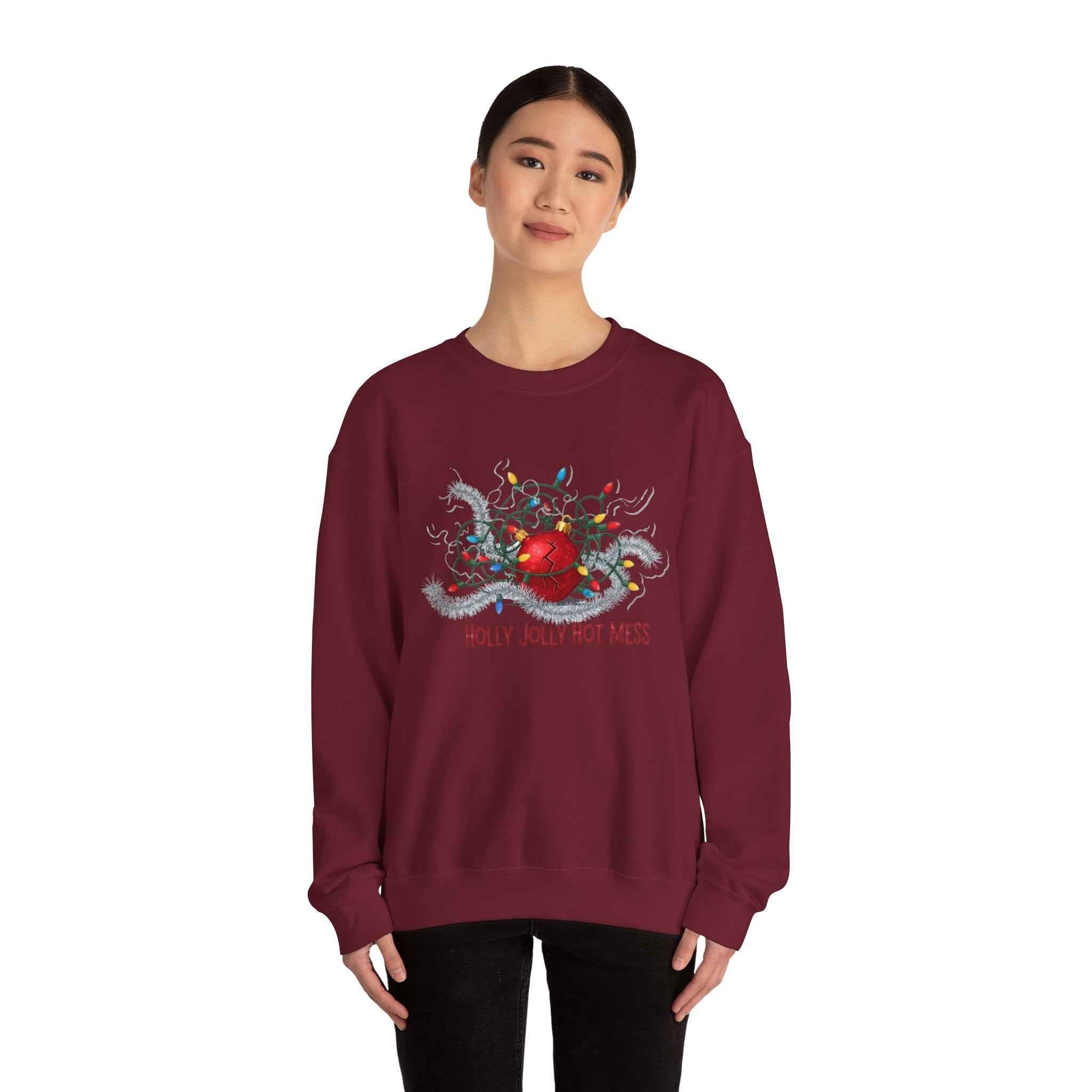 Holly Jolly Christmas Sweatshirt for Those Who Battle Christmas Lights and Lose - 2SB Snark Shop