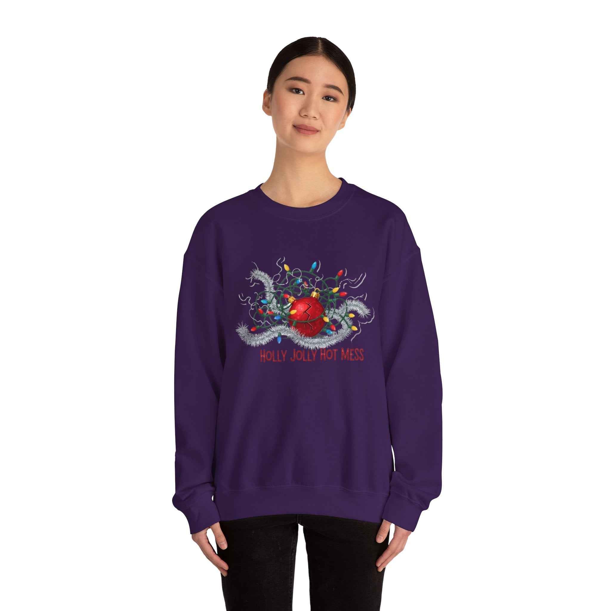Holly Jolly Christmas Sweatshirt for Those Who Battle Christmas Lights and Lose - 2SB Snark Shop